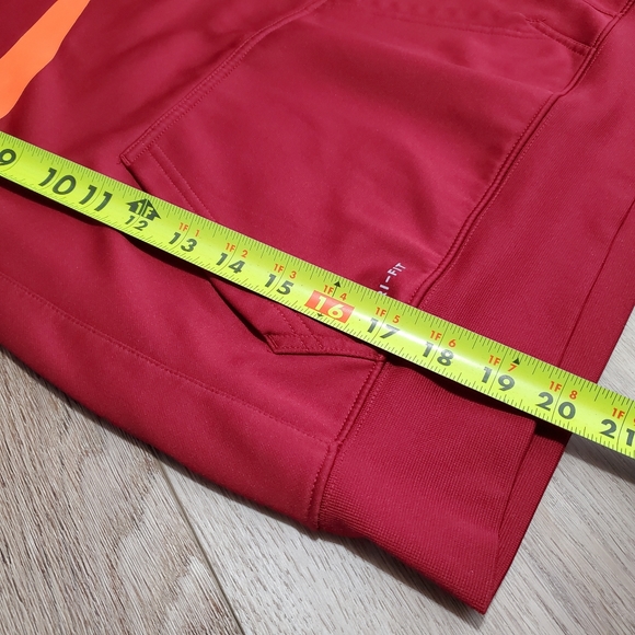 24) NIKE Dri-Fit Logo Hoodie Pullover Maroon Sz. M - Picture 10 of 12